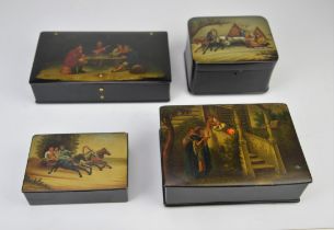 Collection of Russian papier-mâché boxes