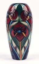 Rachel Bishop (British, b. 1969) for Moorcroft, Crowning Glory design elongated ovoid form vase