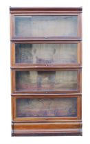 Edwardian mahogany sectional bookcase, in the Globe Wernicke style, with four glazed sections,