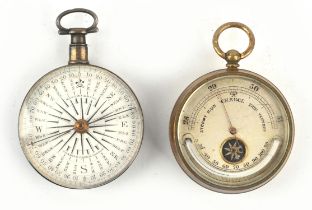 Victorian silver compass signed Watkins & Hill, London 1848, and a combined pocket