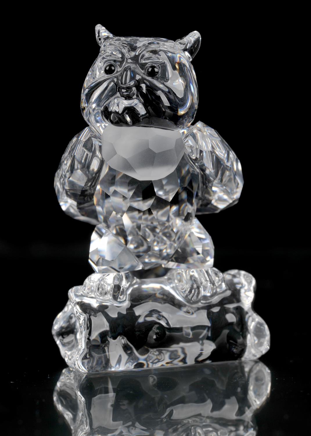 Swarovski crystal glass models including Disney Friend Owl (943953), Disney Bambi title plaque