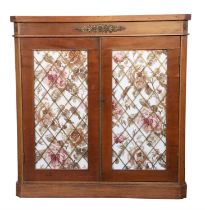 Edwardian mahogany pier cabinet, with gilt metal mounts and a pair of grille panel doors flanked by
