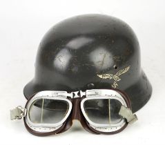 GERMAN M42 HELMET. Possibly a WWII LUFTWAFFE issue. Number 3340 stamped on inside