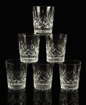 Part suite of Waterford "Lismore" table glass comprising 11 sherry glasses 13cm, 6 port glasses 10.