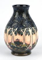 Sally Tuffin (British, b 1938) for Moorcroft baluster shaped vase in Cluny design. Height 19cm.
