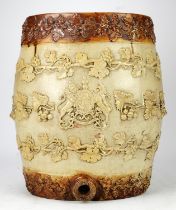 Doulton Saltglazed stoneware brandy barrel, 19th Century, 41cm high