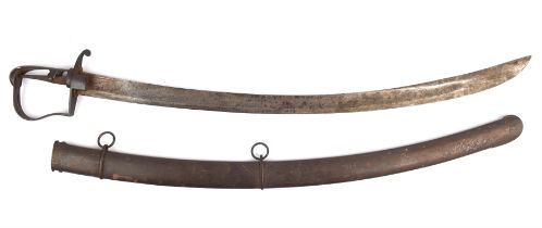 1796 Pattern Light Cavalry sabre the scabbard marked for J. Johnston, Newcastle Street, The Strand,