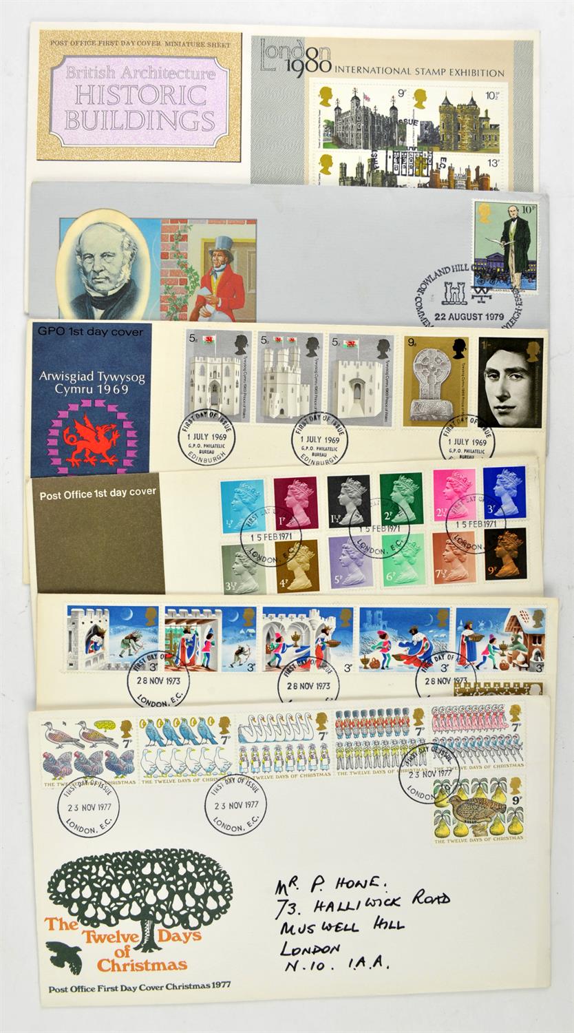 Great Britain Queen Elizabeth II mint stamps and First Day Covers, 1958-63 castles with 2nd De La