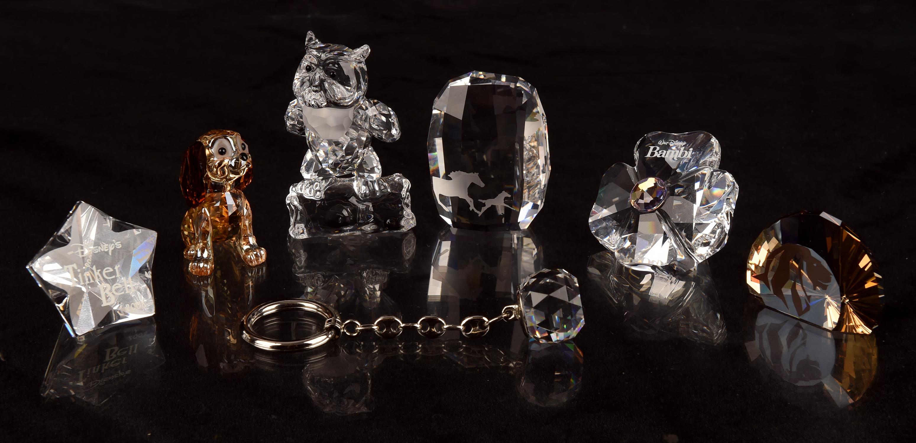 Swarovski crystal glass models including Disney Friend Owl (943953), Disney Bambi title plaque - Image 2 of 2
