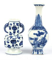 A blue and white vase, decorated with the Eight Daoist Immortals; the base with a four-character