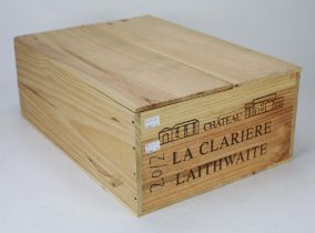 Bordeaux wines, Chateau La Clariere 2012, (12 bottles) Note: This wine has been supplied by