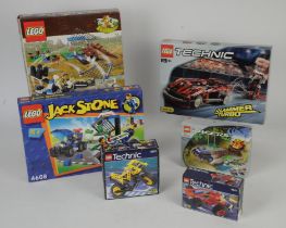 Boxed Lego 8242 Technic Slammer Turbo set, 4608 Jack Stone set, 5955 Adventurers set,