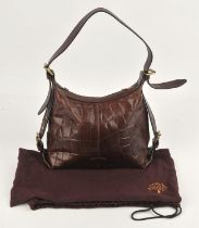 MULBERRY chestnut brown Congo leather "Ryder" zipped handbag with brass hardware and dust bag (35cm