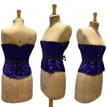 VOLLERS purple satin steel-boned corset 30" waist. Unworn. RRP £150