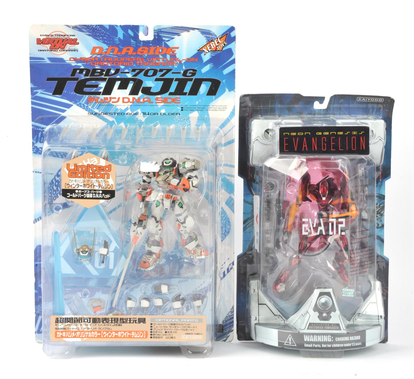 Anime action figures (x2) Includes: Neon Genesis Evangelion Eva 02. Art Asylum - Kaiyodo,