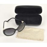 CHANEL boxed unworn ladies round black vintage sunglasses with real pearl detail at the sides in