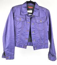 REPLAY iridescent purple PVC ladies denim-style jacket fits UK10-12