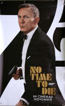 James Bond No Time To Die (2021) Large cinema banner from Port Solent cinema in Portsmouth, rolled,