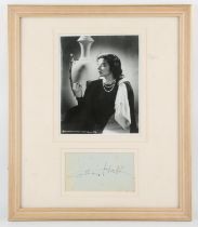 Katharine Hepburn (1907-2003) Autographed Display – inset page from an autograph album,