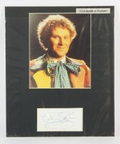 Autographs: Doctor Who: Colin Baker, a colour photograph, 5 ½ x 6 ¾ within mount,