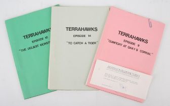 Terrahawks Scripts - Three scripts from episode 9 "Gunfight at okay's Corral", Episode 10 "The