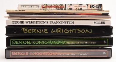 Bernie Wrightson: a group of books, catalogues, trading cards and a fan club folder with Signed