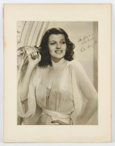 Rita Hayworth (1918-1987) Autographed photograph – black and white photograph with Signed