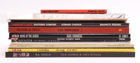 Graphic Novels: a group of eleven hardback and soft cover books, three of which are Signed,
