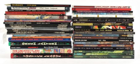 Graphic Novels: a group of 40+ mostly first edition hardback and softcover books,