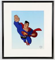 Superman - Warner Bros Animation Art Sericel, framed and glazed, 40 x 45 cm.