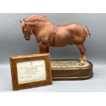 Large Royal Worcester model of a Suffolk Stallion, modelled by Doris Lindner, limited edition 169 of