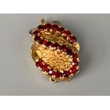 Ladies 9ct gold Ruby clasp 3 strings (4.05g)