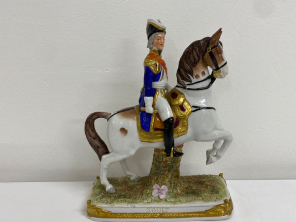 Scheibe Aisbach Dresden Sitzendorf Napoleonic war soldier soult mounted on horse back - height 27.