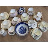 Tray lot comprising of mainly 3 piece (cup, saucer & plate) cabinet display sets, includes Royal