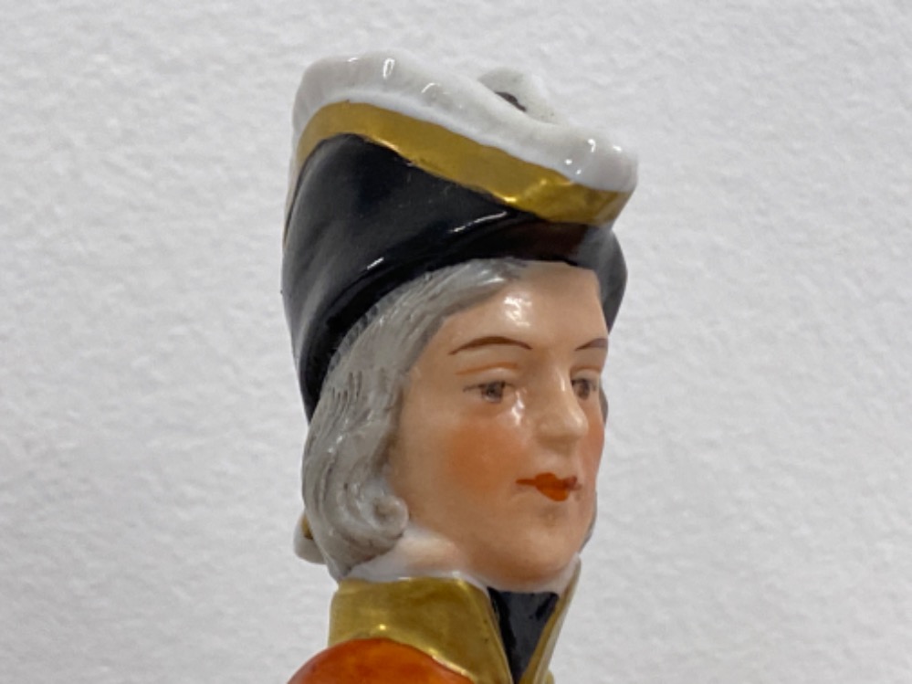 Scheibe Aisbach Dresden Sitzendorf Napoleonic war soldier soult mounted on horse back - height 27. - Image 2 of 5