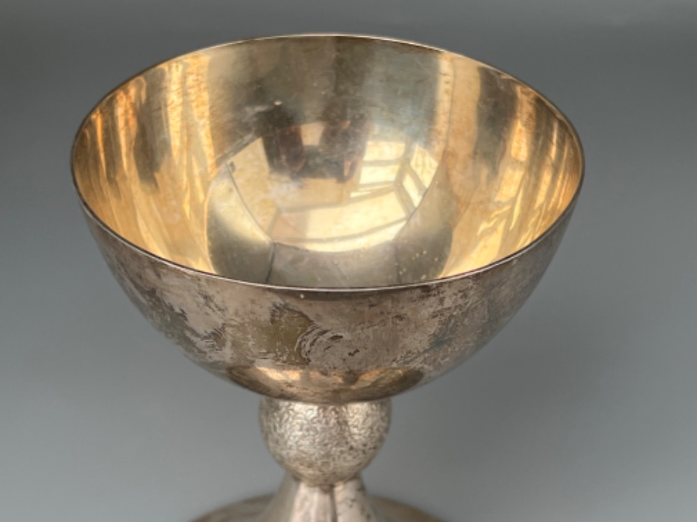 Hallmarked silver Goblet 272.65 grams in weight and 14.5cm in height - Image 2 of 3