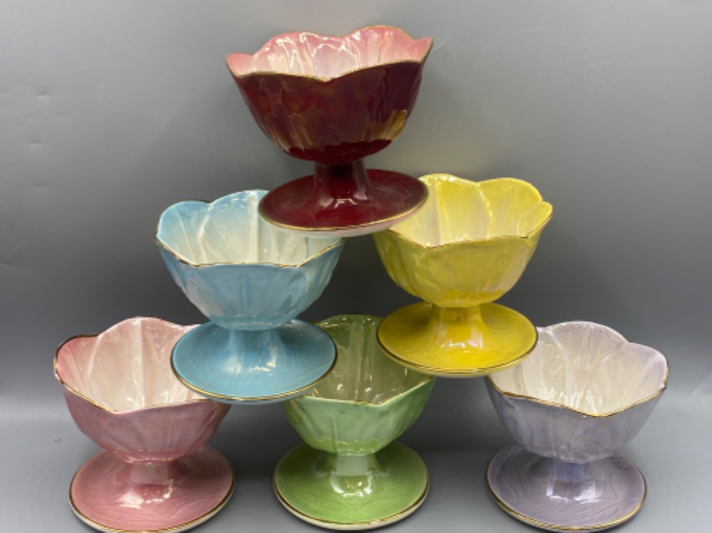 Large quantity of maling lustre ware to include 6 sundae dishes, ginger jar and vases etc - Image 2 of 6