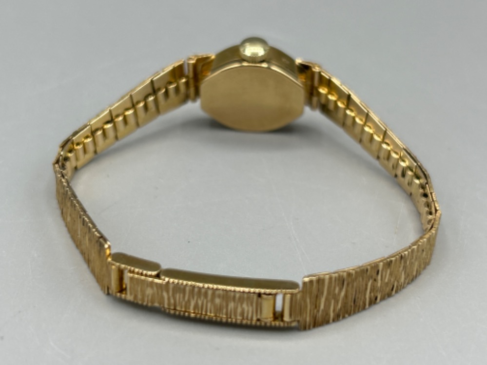 Ladies 9ct gold Rotary watch with tree bark affect. 15.7g - Image 3 of 3