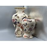 Two large Masons Ironstone “Mandalay pattern” vases, larger one being in celebration of 200 years of
