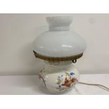 Vintage converted oil lamp with oriental style pattern - height 38cm