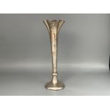 Hallmarked silver fluted vase weighing 218.8 grams and 22.5cm in height