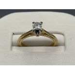 Ladies 14k gold diamond set ring, approx 0.25ct diamond. Size L1/2 and 1.83g