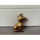 9ct Yellow Gold Puppy Charm - Weighing 1.18 grams and 2cm in height
