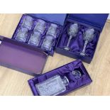 3 boxed Edinburgh crystal sets to include, 6 whisky tumblers, pair of large wine glasses &