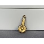 9ct Yellow Gold Banjo Charm - Weighing 0.39 grams