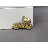 9ct Yellow Gold Classic Car Charm - Weighing 1.28 grams
