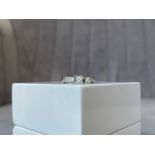 Two 14ct White Gold Interlocking Diamond Rings - With a combined weight of 4.05 grams - Both size L