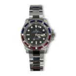 Rolex 2016 GMT-Master Stainless Steel with Diamond, Ruby & Sapphire Bezel. Diamond shoulders and