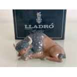 Lladro 5312 mini ‘Bison resting’ in good condition and original box