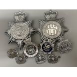 Total of 4 Northumbria Police cap badges & 5 more miscellaneous badges including Port of London